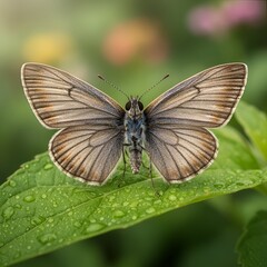 Obraz premium butterfly on a green leaf