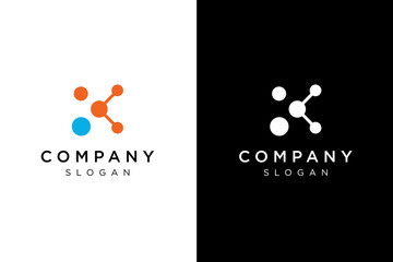 letter K technology logo design
