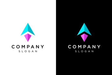 modern abstract rocket logo design