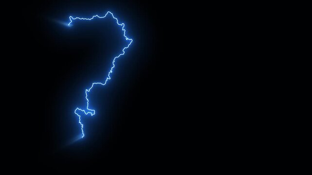 Chhattisgarh India State Territory Map Glowing Effect 4K Video