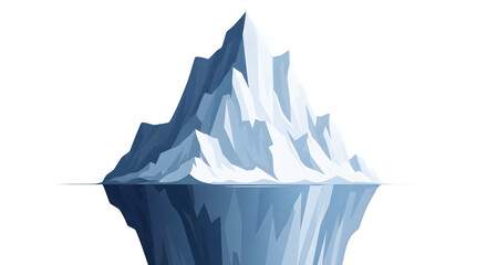 Iceberg vector illustration, blue and white iceberg graphic for presentation or infographic isolated on transparent background, png
