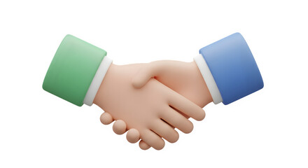 3D render handshake icon, partnership or agreement symbol, business handshake illustration Isolated on transparent background
