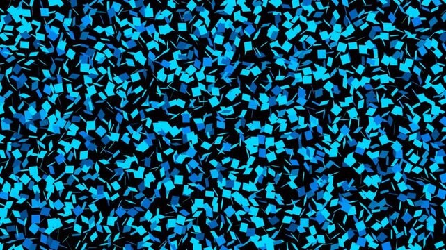 Dynamic 4K abstract confetti explosion of blue squares with alpha transparency, perfect for transitions, overlays, celebrations, modern motion graphics, and creative visual effect. alpha channel