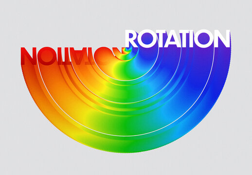 Rotation Rainbow Gradient Color Text Effect