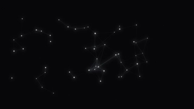 Abstract modern digital network plexus glowing dots connecting lines moving for science technology data