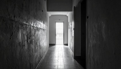 Fototapeta premium Flur mit schmalem Lichtstreifen