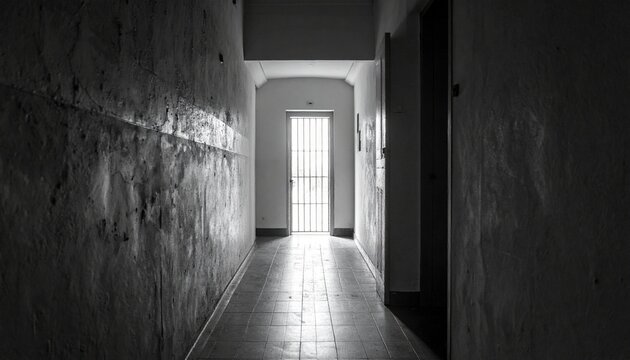 Flur mit schmalem Lichtstreifen