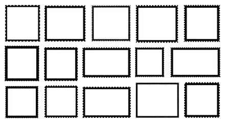 A collection of twelve black frame outlines resembling film strips ideal for graphic design on transparent background silhouette high quality professional