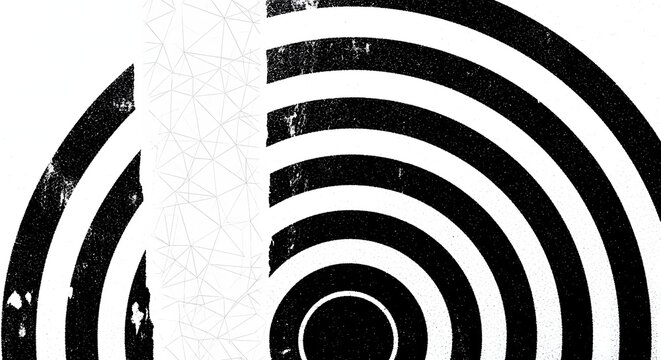 Black and white optical illusion art