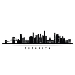 Obraz premium A striking black silhouette of the brooklyn cityscape against a white background