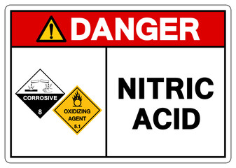 Fototapeta premium Danger Nitric Acid Symbol Sign, Vector Illustration, Isolate On White Background, Label.EPS10