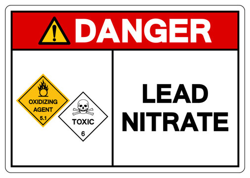 Danger Lead Nitrate Symbol Sign, Vector Illustration, Isolate On White Background, Label.EPS10