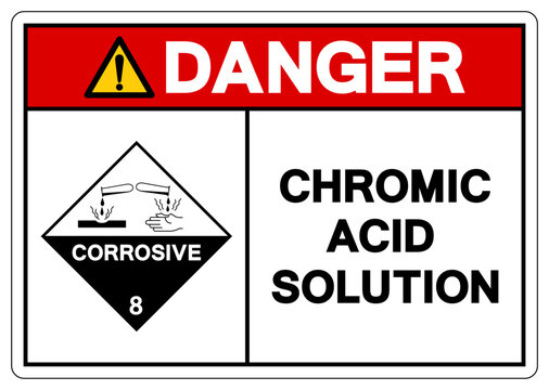 Danger Chromic Acid Solution Symbol Sign, Vector Illustration, Isolate On White Background, Label.EPS10