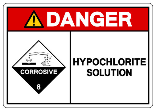 Danger Hypochlorite Solution Symbol Sign, Vector Illustration, Isolate On White Background, Label.EPS10