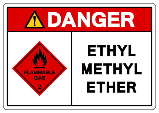 Danger Ethyl Methyl Ether Symbol Sign, Vector Illustration, Isolate On White Background, Label.EPS10