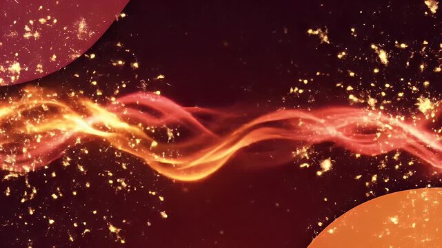 Las Fallas Festival Abstract Fire Waves Flowing Warm Red and Gold Palette