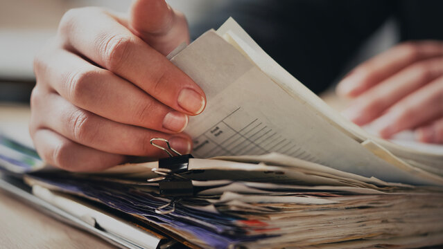 Working on documents and files in the office