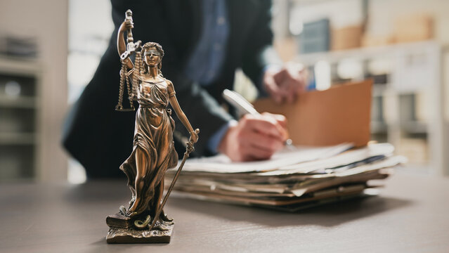 The lawyer working on the documents