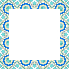 Geometric Teal and Yellow Ornamental Frame