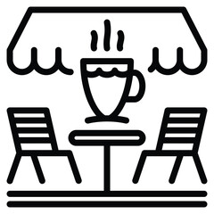 Cafe Icon Line Vector Illustration