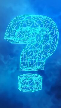 Vertical video: Loop starting cyan wireframe ? rotating pulsing in nebula, cube dot showing facets