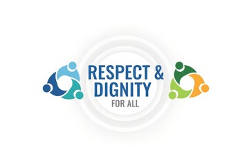 Respect and Dignity Message with Human Icons, Equality, Inclusion and Human Rights