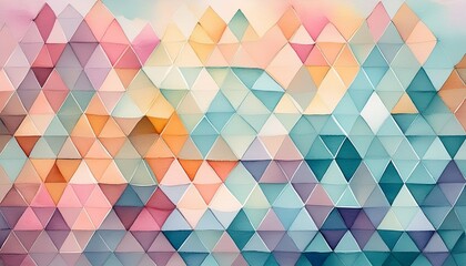 layered watercolor triangles soft pastel tones