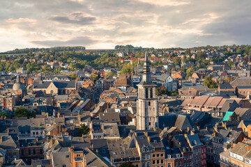 Obraz premium Panoramic Namur city view with église Saint-Jean-Baptiste de Namur from Citadel, Belgium