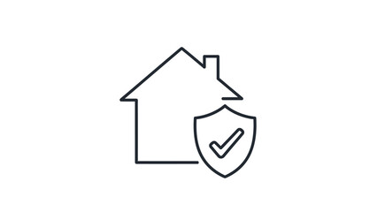 Obraz premium Secure home protection and insurance checkmark icon design