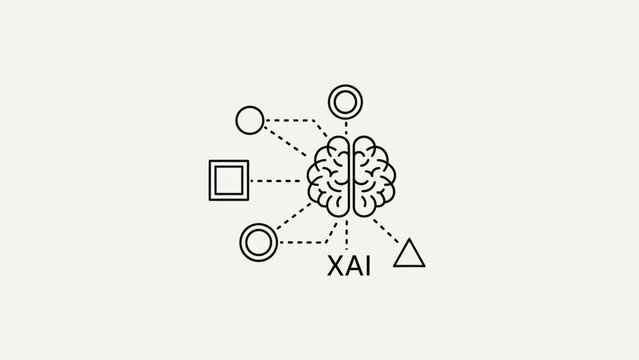 XAI artificial intelligence brain with connected data points