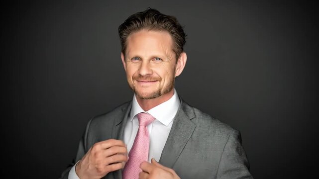 Professional business headshot featuring a confident individual in formal attire with a neutral background ideal for corporate profiles and LinkedIn use.