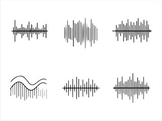 Waveform Audio Visualization Patterns Showing Different Sound Frequencies And Amplitudes