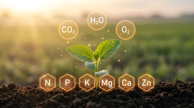 Plant growth with chemical elements and compounds