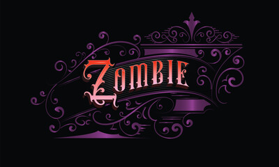 Obraz premium ZOMBIE lettering custom style design