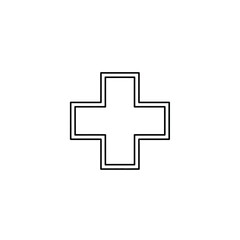 Obraz premium Outline plus sign symbol on white background icon