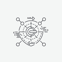 Fototapeta premium System process network icon with data flow arrows