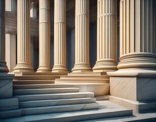 classical columns and stairs marble pillars row stone colonnade building facade detail