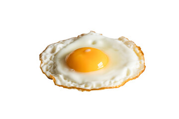 Single fried egg isolated on transparent background