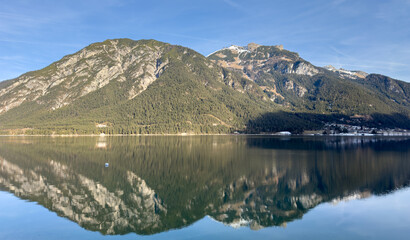 mountain lake reflection Achensee Austria tyrol