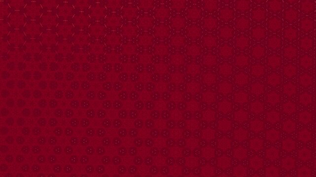 Smooth deep red animation with mandala and hexagonal geometry, rhythmic pulsing and subtle density shifts creating refined texture, harmony and modern visual depth, seamless loop.