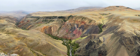 Colored mountains or Mars in Altai, Russia