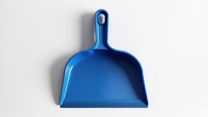 Fototapeta premium Blue Dustpan with Handle on White Background.