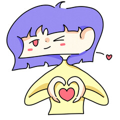 girl with heart , valenties day