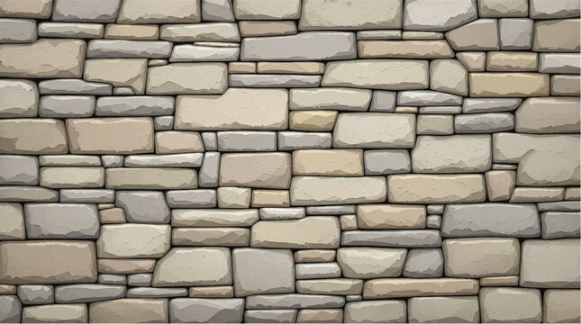 Stone wall seamless texture. Stone wall background. Seamless stone texture pattern. Vector illustration.  
