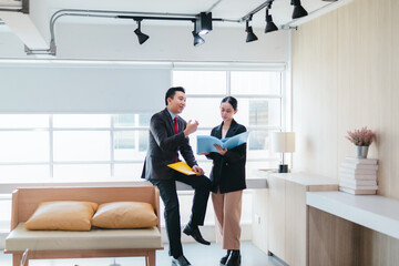 Professional Colleagues Brainstorming Ideas in a Modern Collaborative Workspace