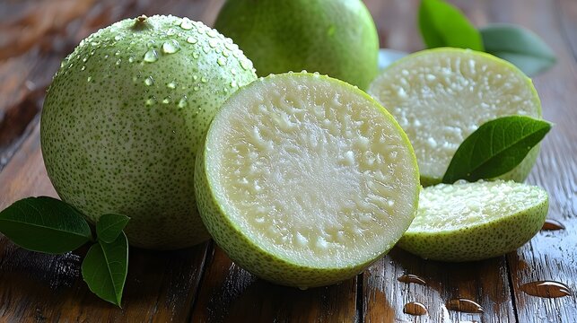 Fresh white sapote fruits showing natural freshness outdoors photo
