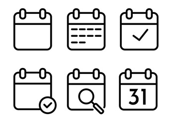 Obraz premium Calendar icons set - vector icon