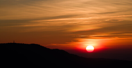 Coucher de soleil sur les Vosges