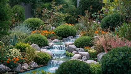 Fototapeta premium Colorful Flowers and Plants Growing in a Garden During the Daytime