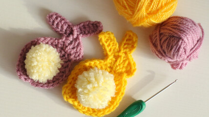 handmade crochet bunny for easter decoration